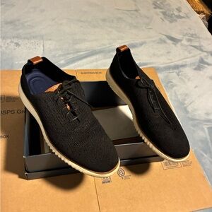 Cole Haan Mens 2.ZERØGRAND Stitchlite Wingtip Oxfords Black/Ivory Size 10 C27568